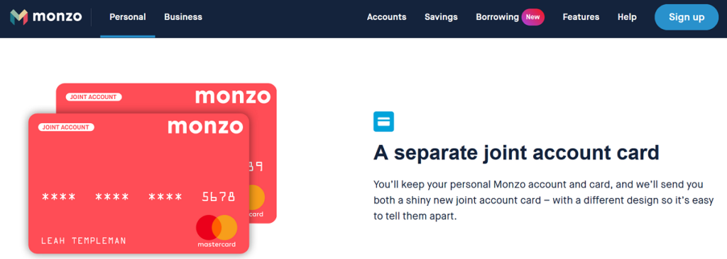 monzo joint account