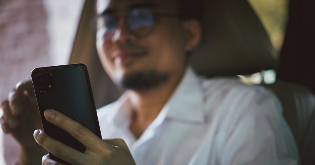 using smartphone