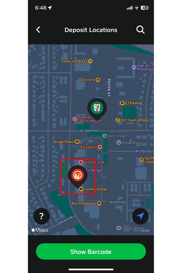 cash app family dollar map