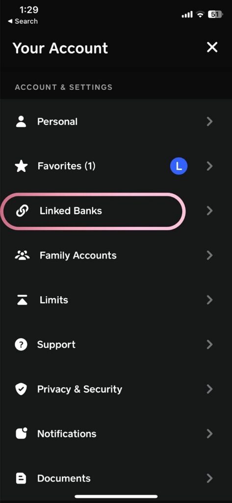 cash app linked banks (for direct express)