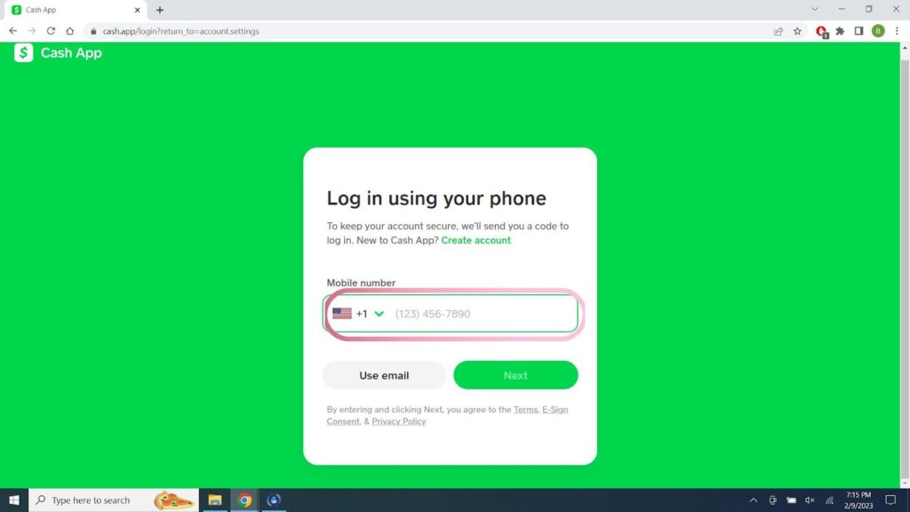 cash app online login
