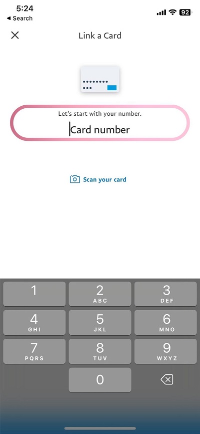 paypal adding visa gift card manually