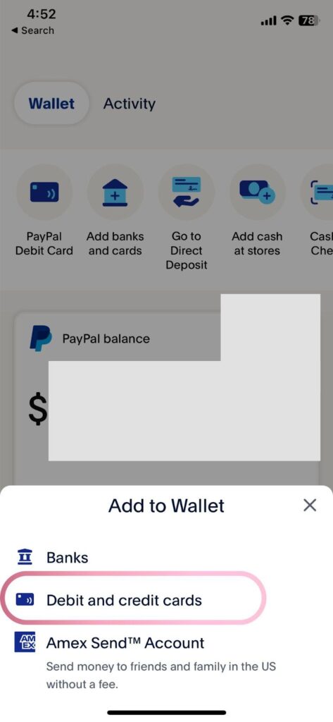 paypal debit and credit cards