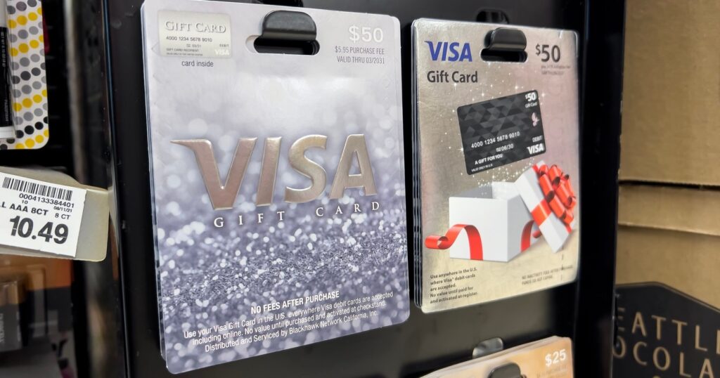 stand with visa gift cards