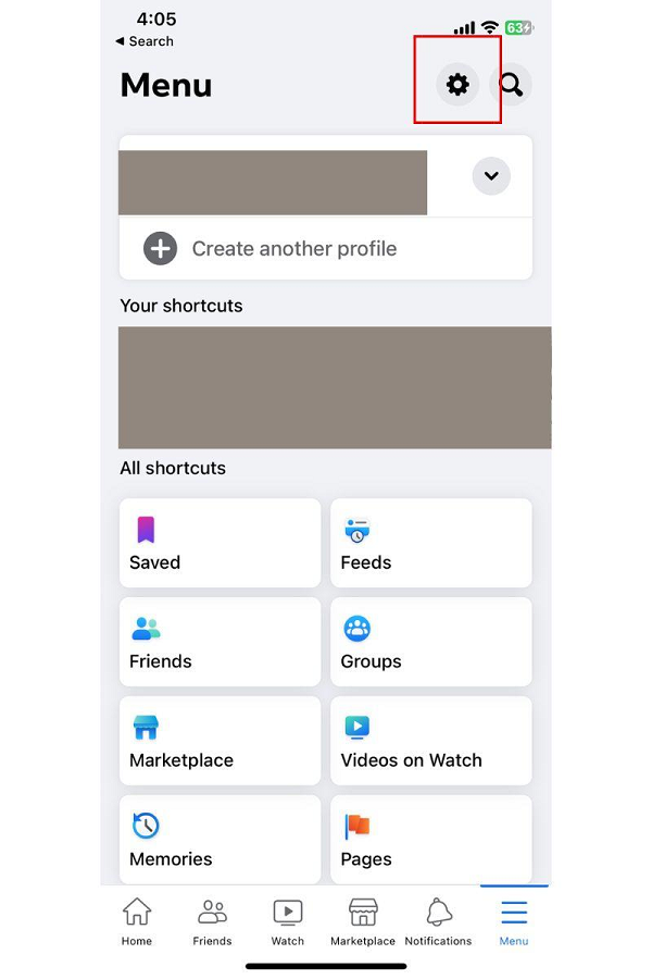 facebook app settings
