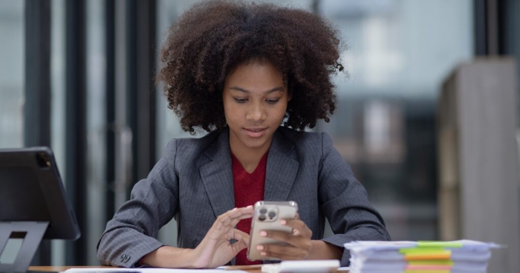 making a transaction on mobile
