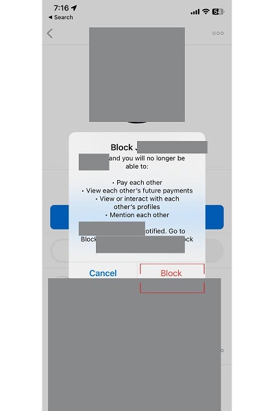 venmo app blocking