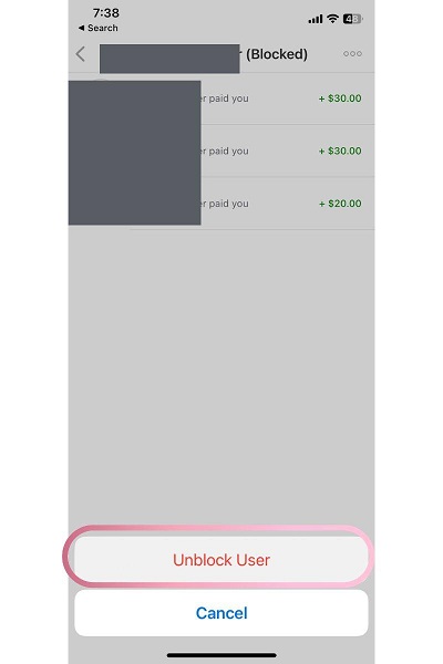 venmo unblock user