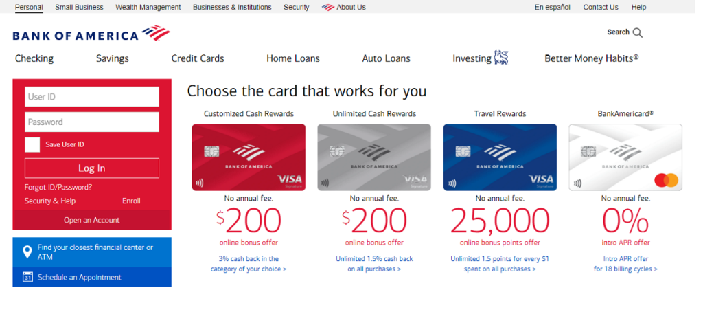 bank of america online banking