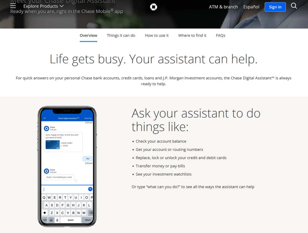 chase digital banking assistant