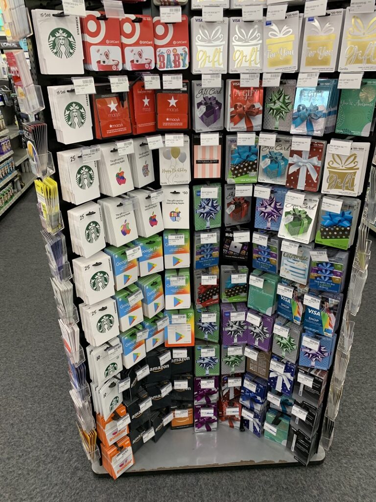 gift cards stand