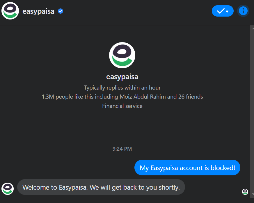 easypaisa chat