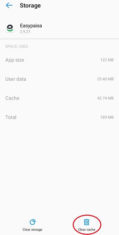 easypaisa clear cache