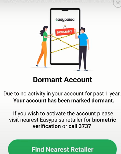 easypaisa dormant account