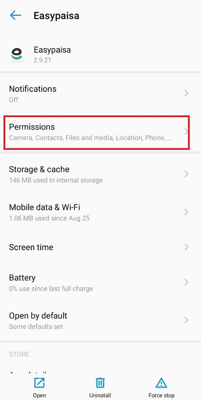 easypaisa permissions