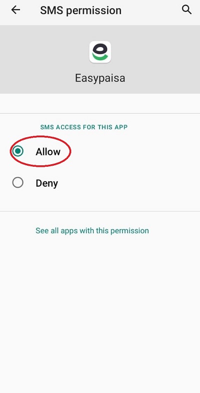 easypaisa sms allow