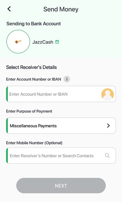 entering account number