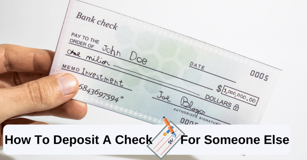 how to deposit a check for someone else