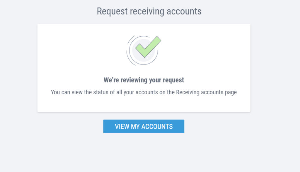 account request submitted