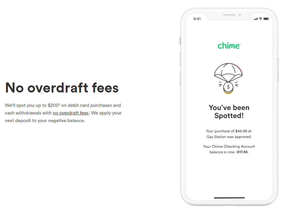 chime no overdraft fees