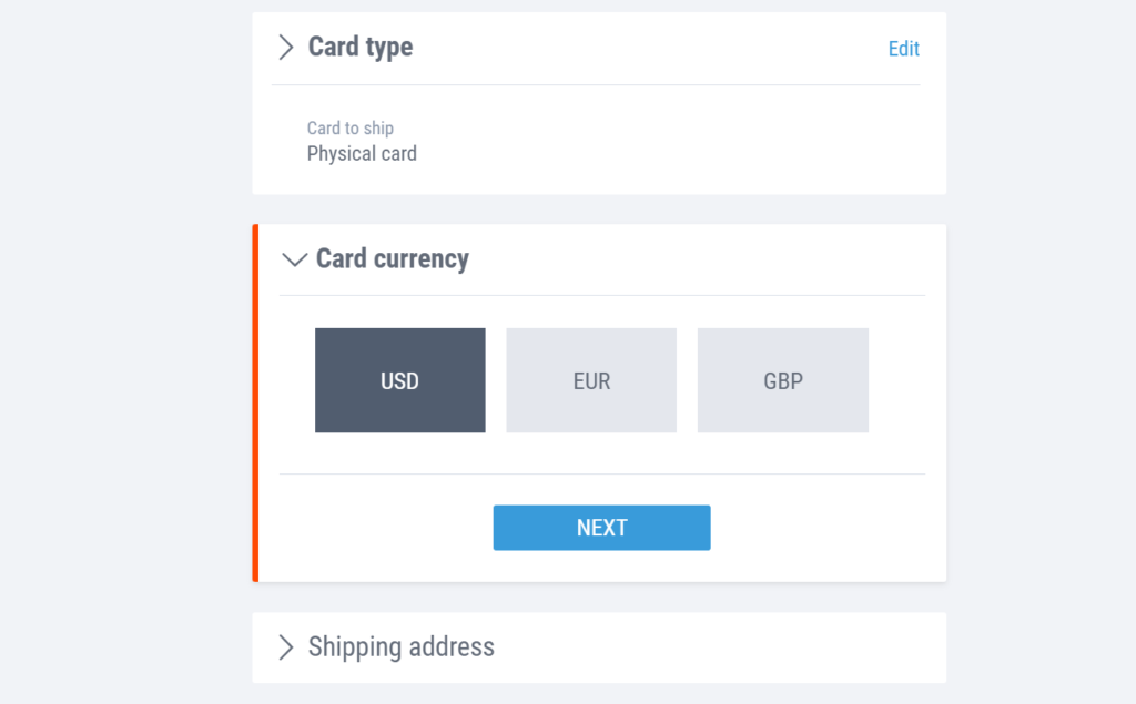 choosing payoneer card currency