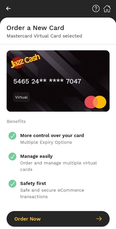 jazzcash mastercard virtual card