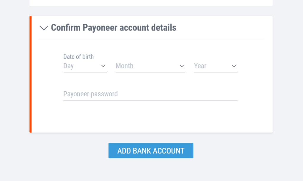 payoneer confirming bank details