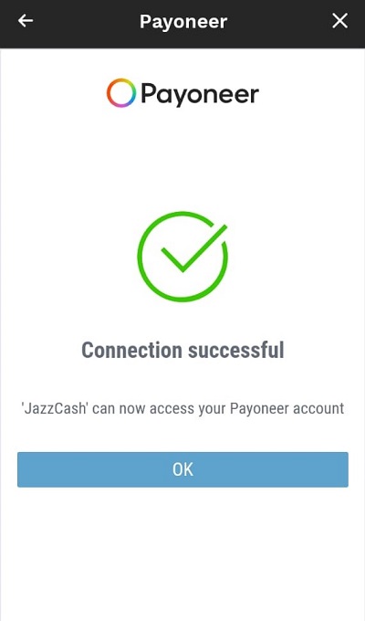 payoneer connection successful