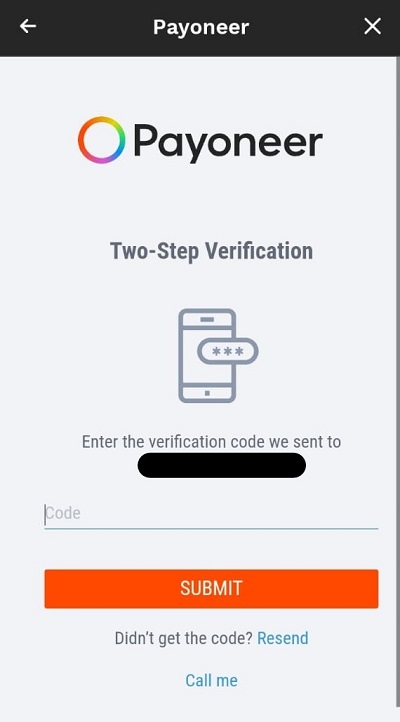 payoneer two step verification