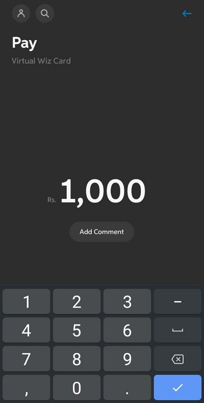 adding money to virtual wiz card