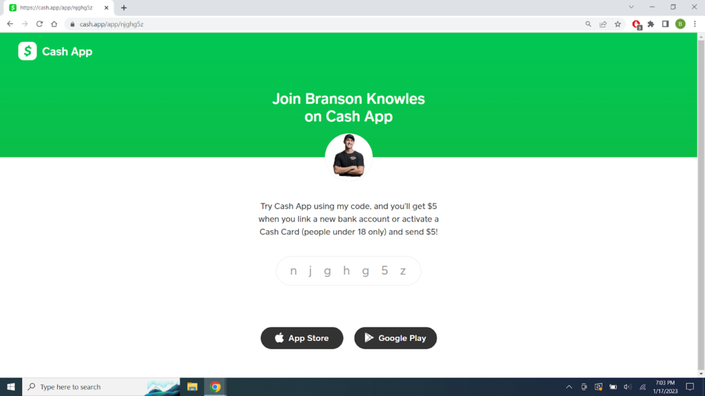 branson knowles cash app referral code
