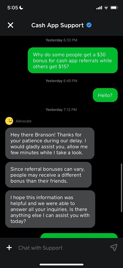cash app response referral code bonus