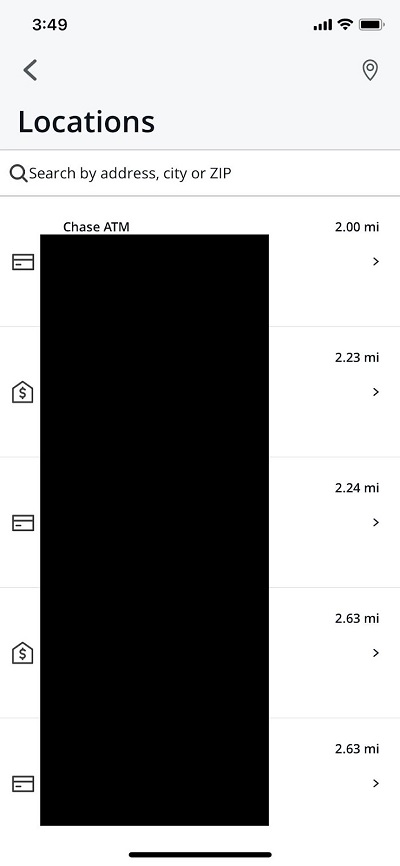chase app locations