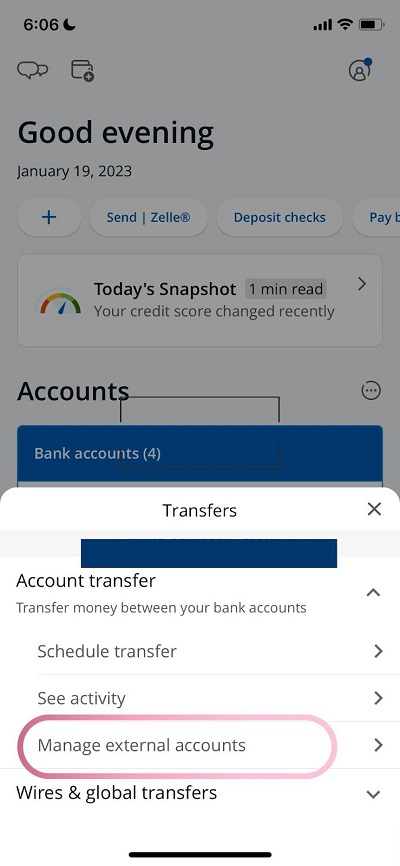 chase manage external accounts