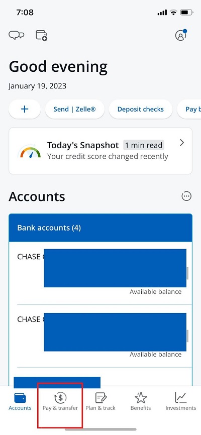 chase pay and transfer