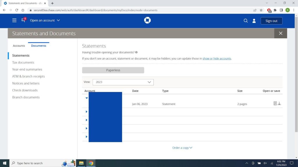 choose a statement download