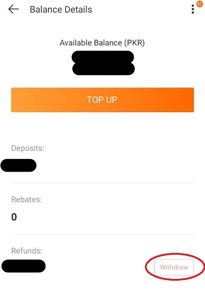 daraz balance details