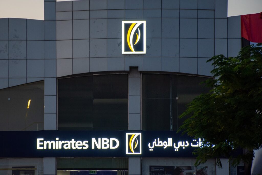 emirates nbd building evening