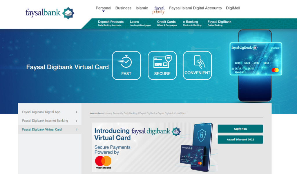 faysal digibank virtual card