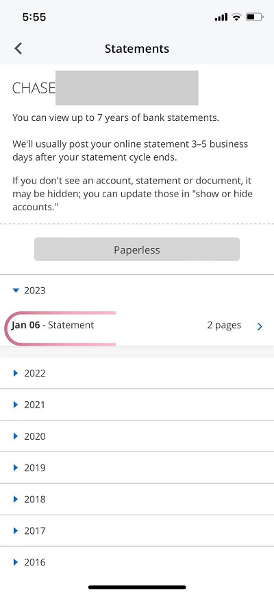 statement selecting dates