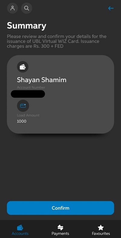 virtual wiz card summary