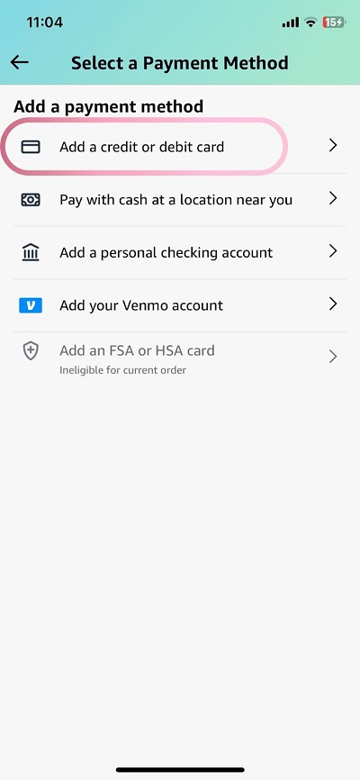 adding cash app card on amazon app