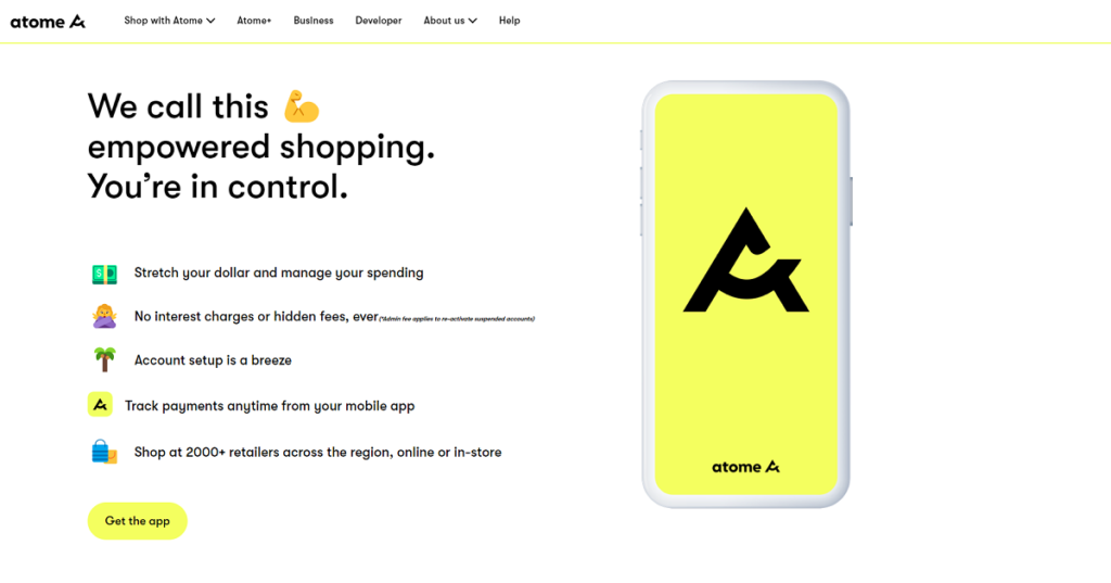 atome buy now pay later app