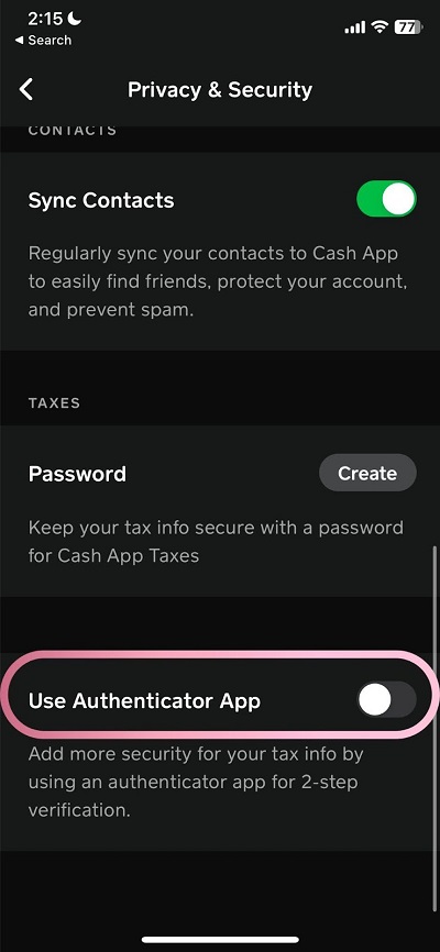 cash app use authenticator app