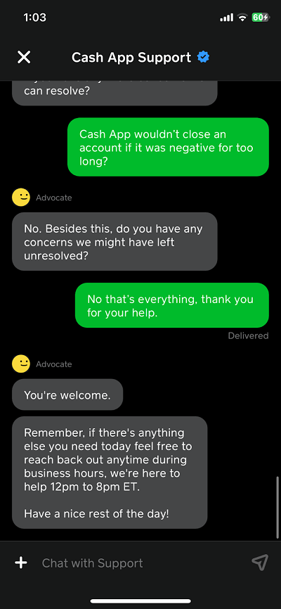 cash app wouldn't close