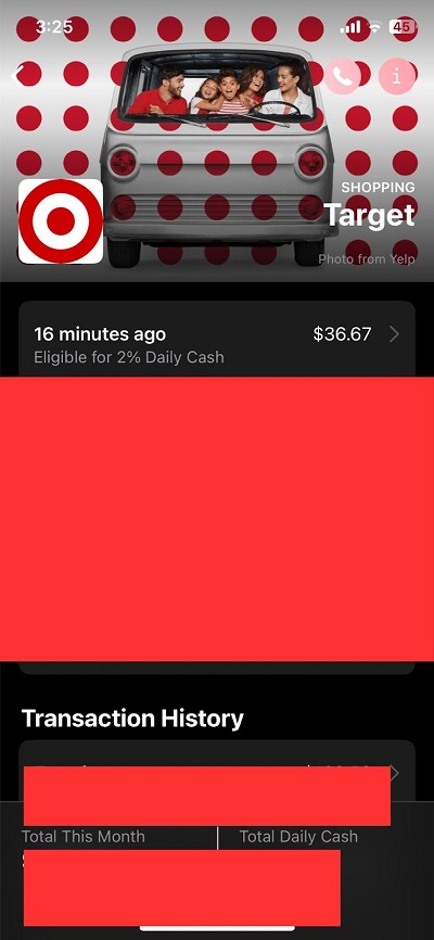 making an order on target app and paying with apple pay
