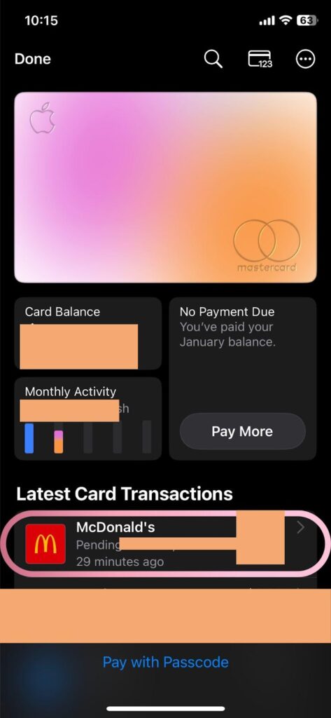 apple pay transaction