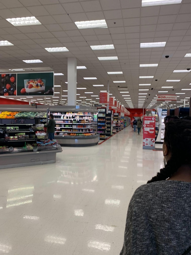 me and my girlfriend entering the target store