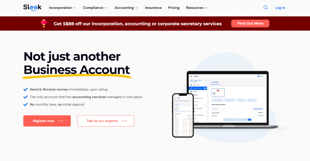 sleek business account