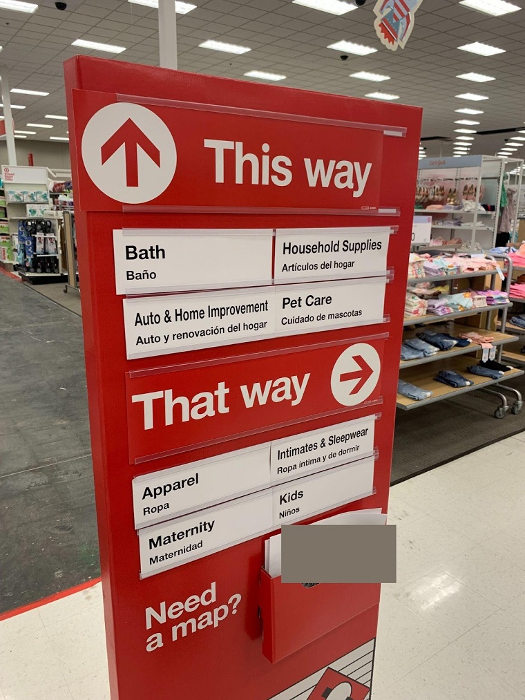 us looking a way to the target selfcheckout cashier